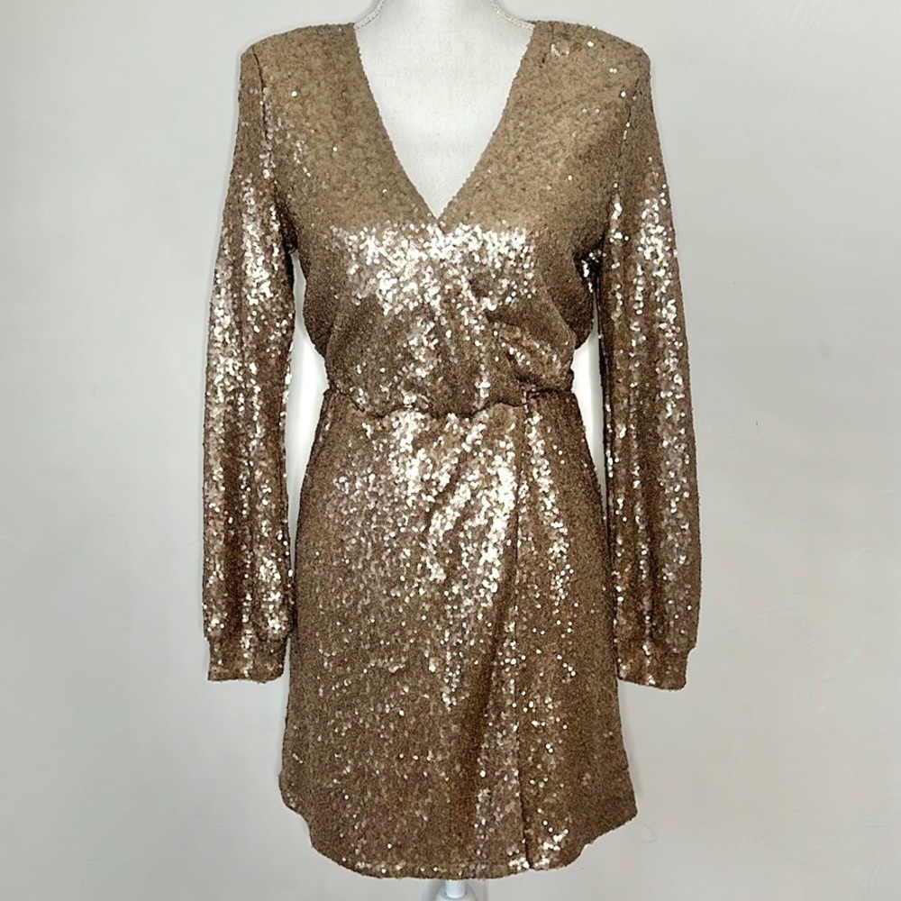 Gold Sequin Party Dress - Picture 5 of 8
